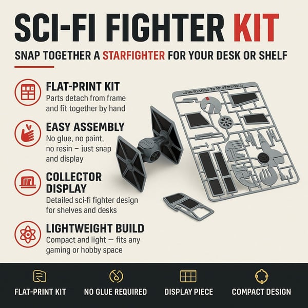 Sci-Fi Imperial Fighter Ship Model · Galactic Starfighter Desk Display