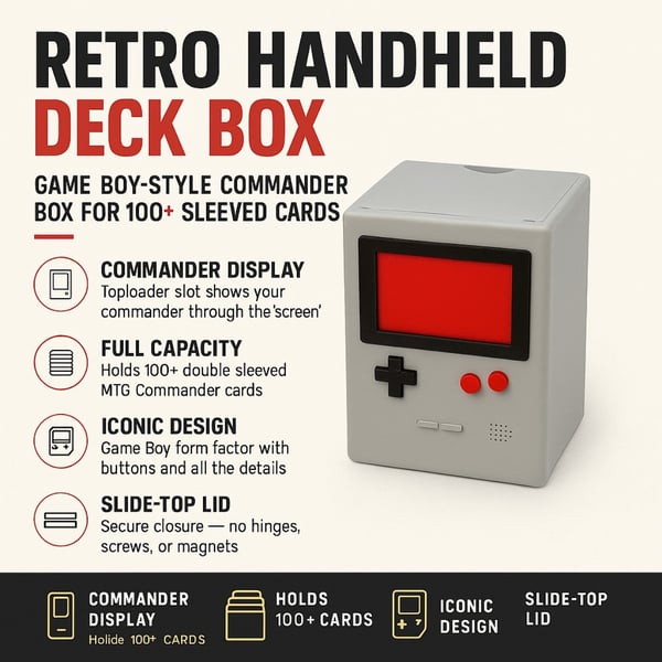 Retro Handheld Console MTG Deck Box · 90s Gamer · Commander 100+